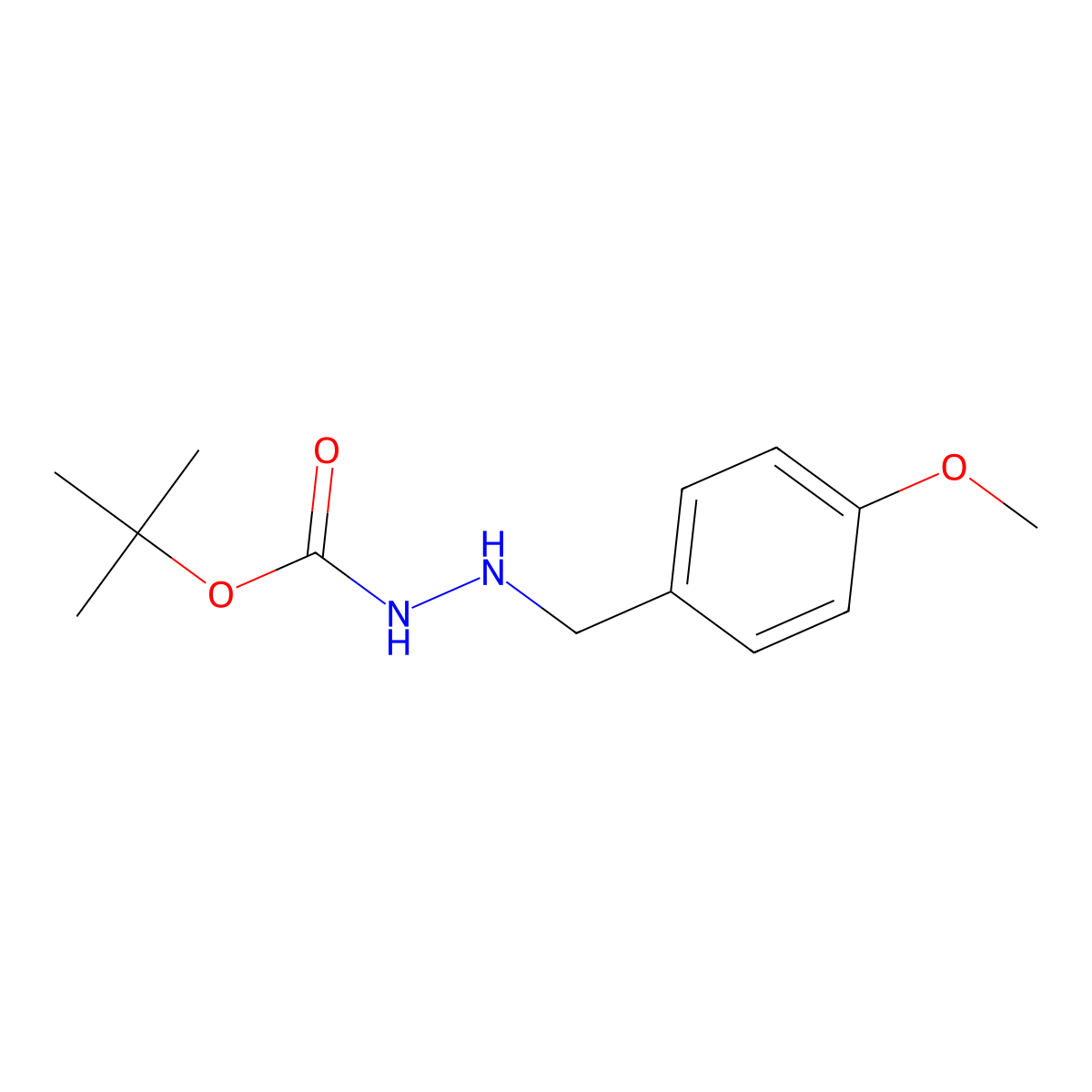 1,1-Dimethylethyl 2-((4-methoxyphenyl)methyl)hydrazinecarboxylate molecular structure, CAS 150767-02-5