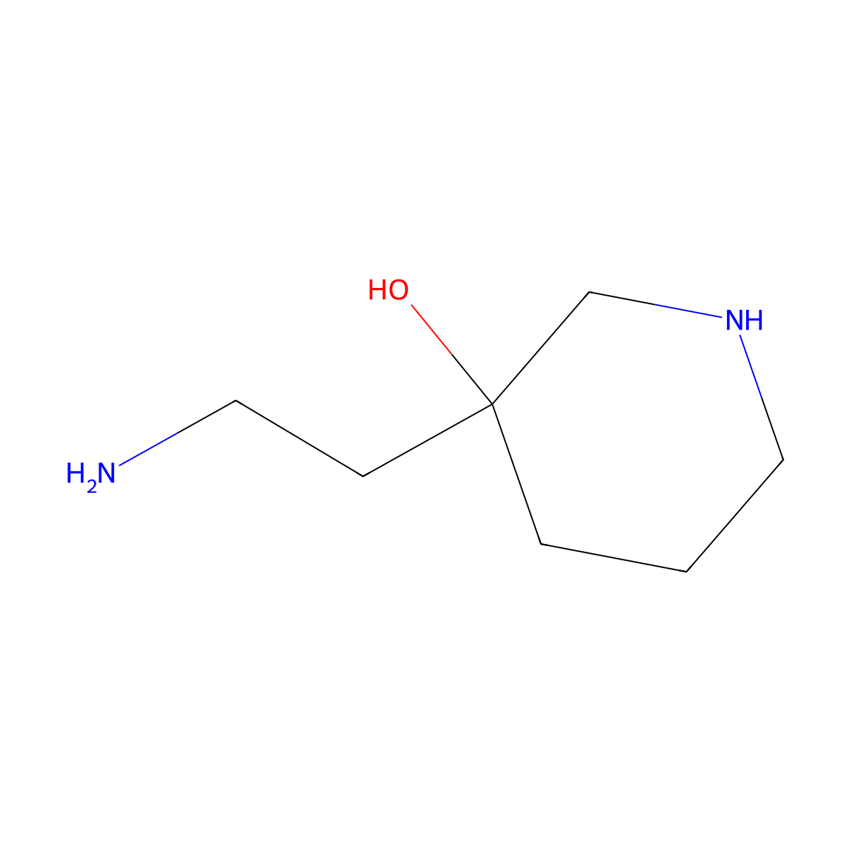 3-(2-Aminoethyl)piperidin-3-ol molecular structure, CAS 1507670-57-6
