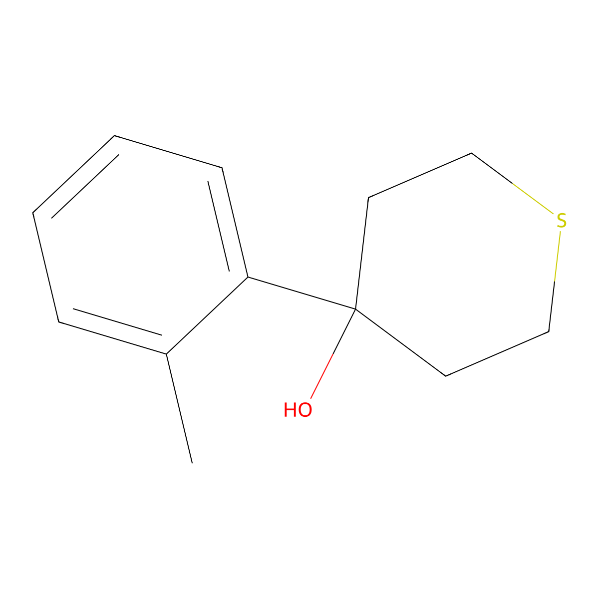 4-(2-Methylphenyl)thian-4-OL molecular structure, CAS 1507680-37-6