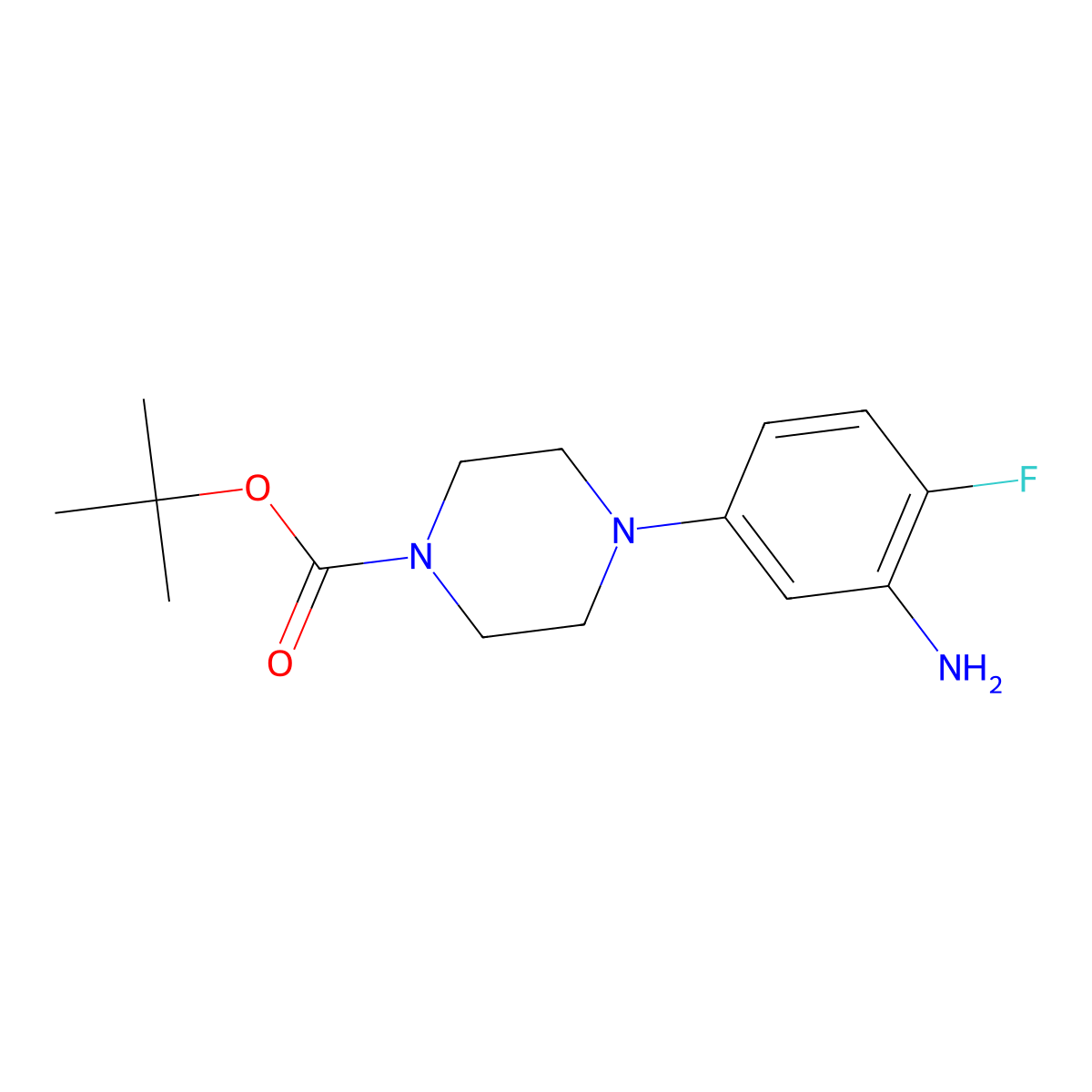 Tert-butyl 4-(3-amino-4-fluorophenyl)piperazine-1-carboxylate molecular structure, CAS 1507680-86-5