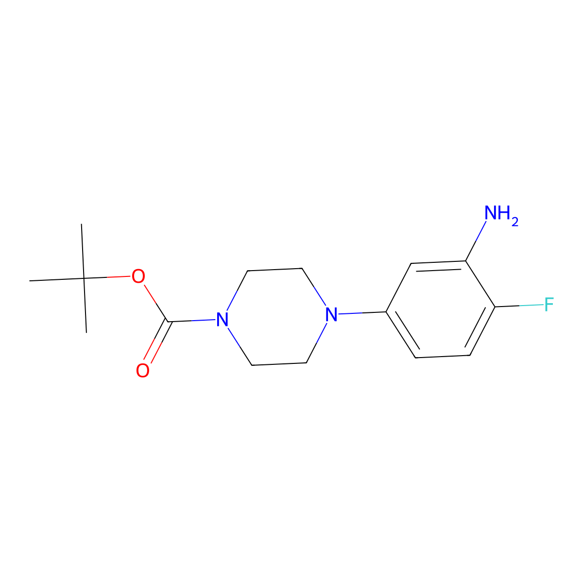Tert-butyl 4-(3-amino-4-fluorophenyl)piperazine-1-carboxylate molecular structure, CAS 1507680-86-5