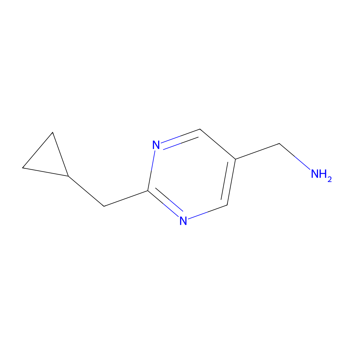 2-(Cyclopropylmethyl)pyrimidine-5-methanamine molecular structure, CAS 1507682-45-2