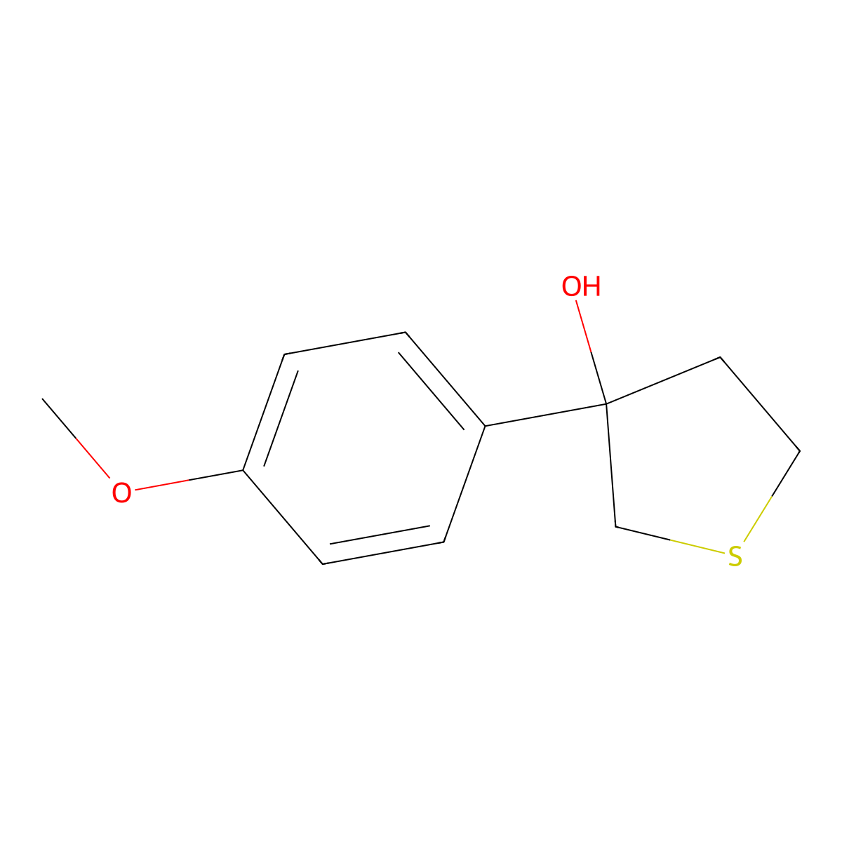3-(4-Methoxyphenyl)thiolan-3-ol molecular structure, CAS 1507686-60-3
