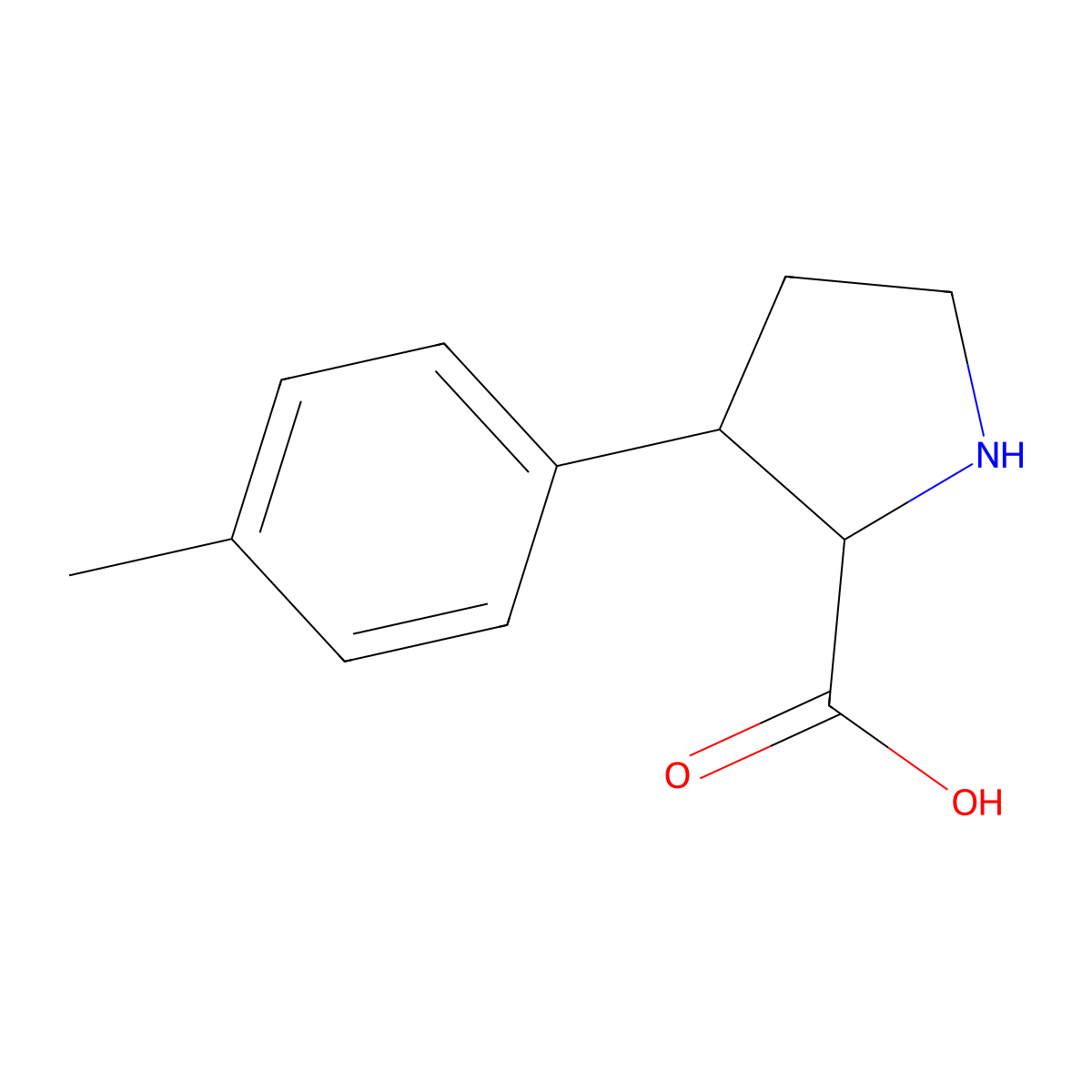 3-(P-tolyl)pyrrolidine-2-carboxylic acid molecular structure, CAS 1507688-03-0