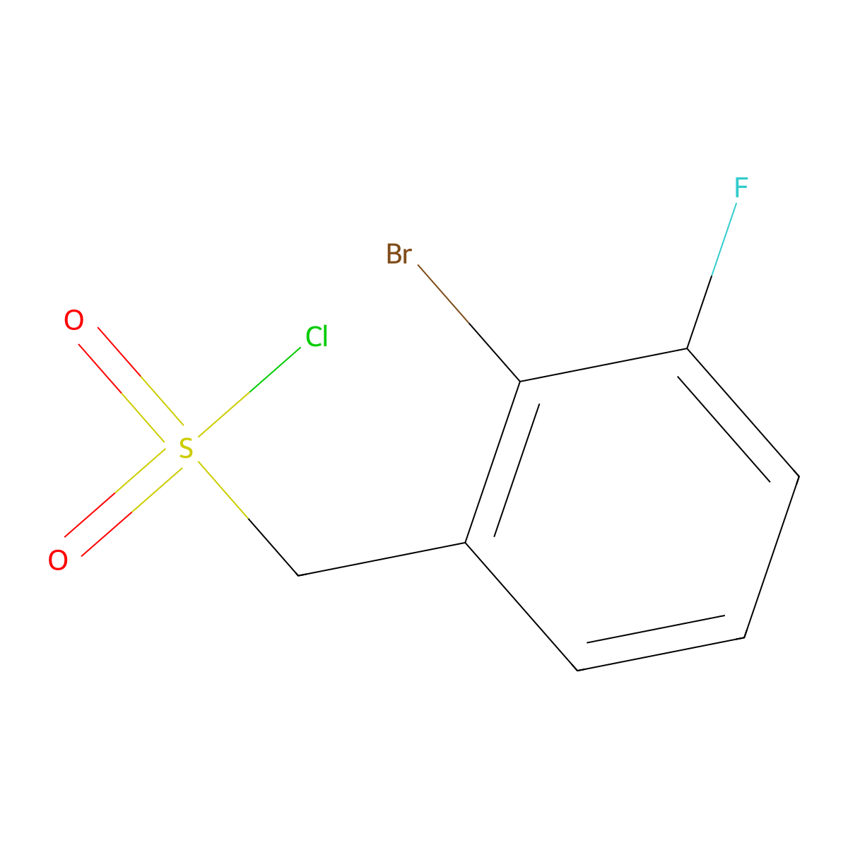 (2-Bromo-3-fluorophenyl)methanesulfonyl chloride molecular structure, CAS 1507690-74-5