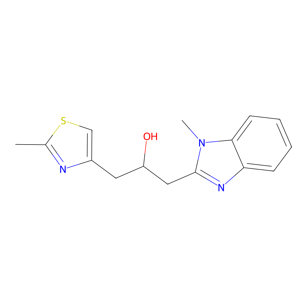 1-(2-methyl-1,3-thiazol-4-yl)-3-(1-methyl-1H-1,3-benzodiazol-2-yl)propan-2-ol molecular structure, CAS 1507693-49-3
