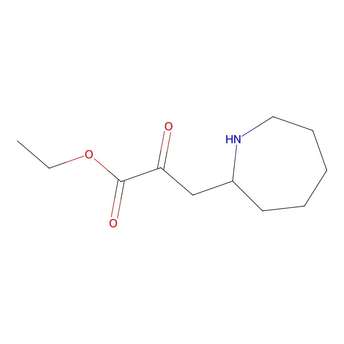 Ethyl 3-(azepan-2-yl)-2-oxopropanoate molecular structure, CAS 1507694-34-9