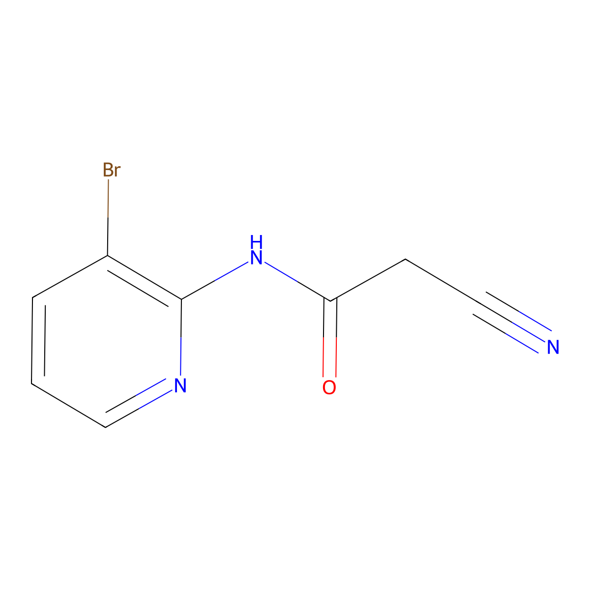 N-(3-bromopyridin-2-yl)-2-cyanoacetamide molecular structure, CAS 1507694-97-4