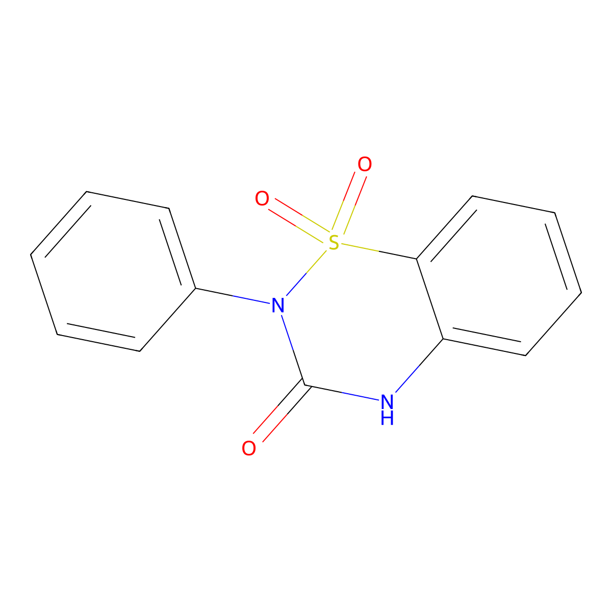 2-phenyl-3,4-dihydro-2H-1lambda6,2,4-benzothiadiazine-1,1,3-trione molecular structure, CAS 150770-95-9