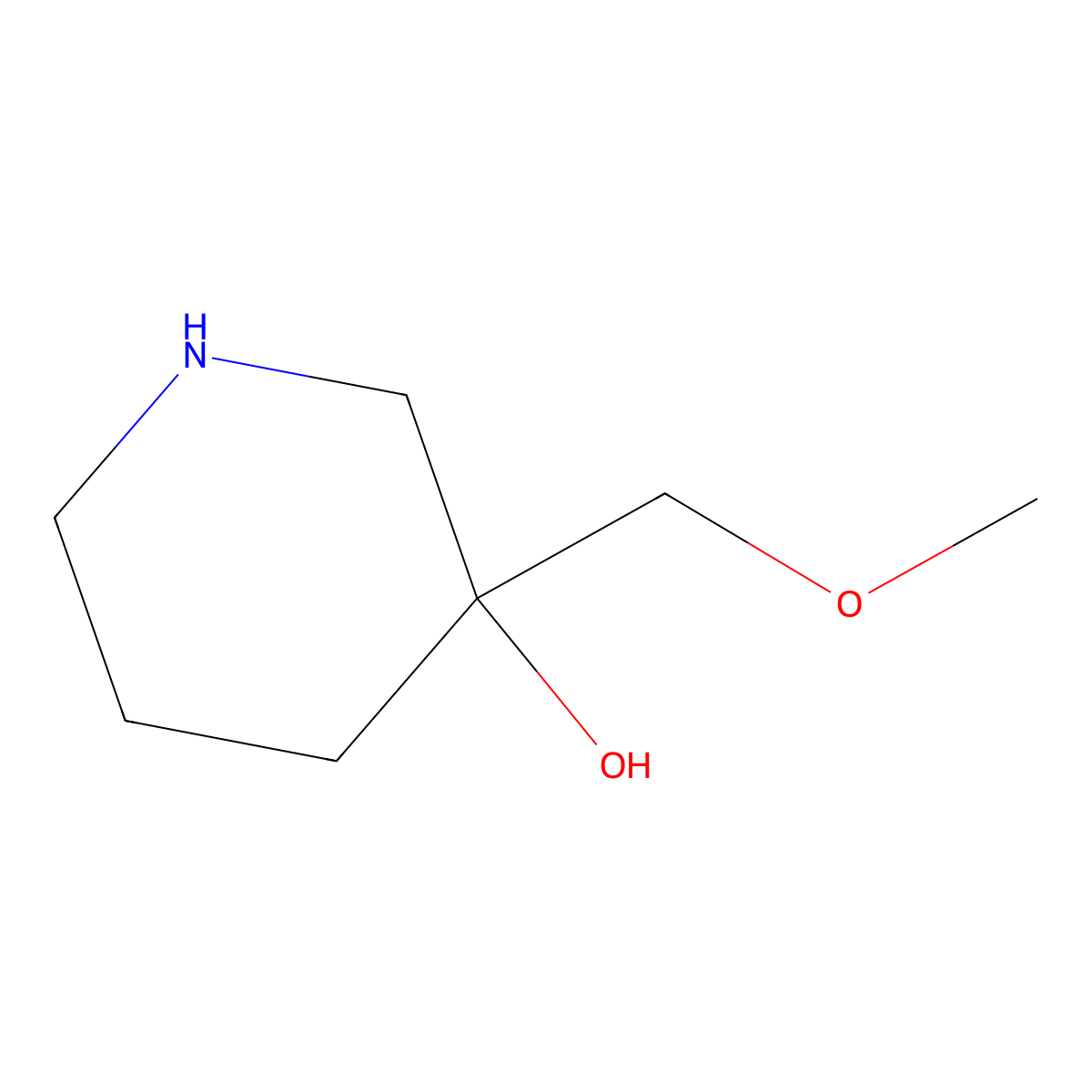3-(Methoxymethyl)piperidin-3-ol molecular structure, CAS 1507718-25-3