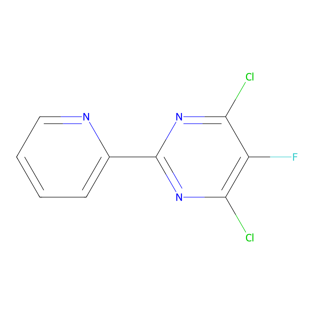 4,6-Dichloro-5-fluoro-2-(pyridin-2-yl)pyrimidine molecular structure, CAS 1507719-99-4