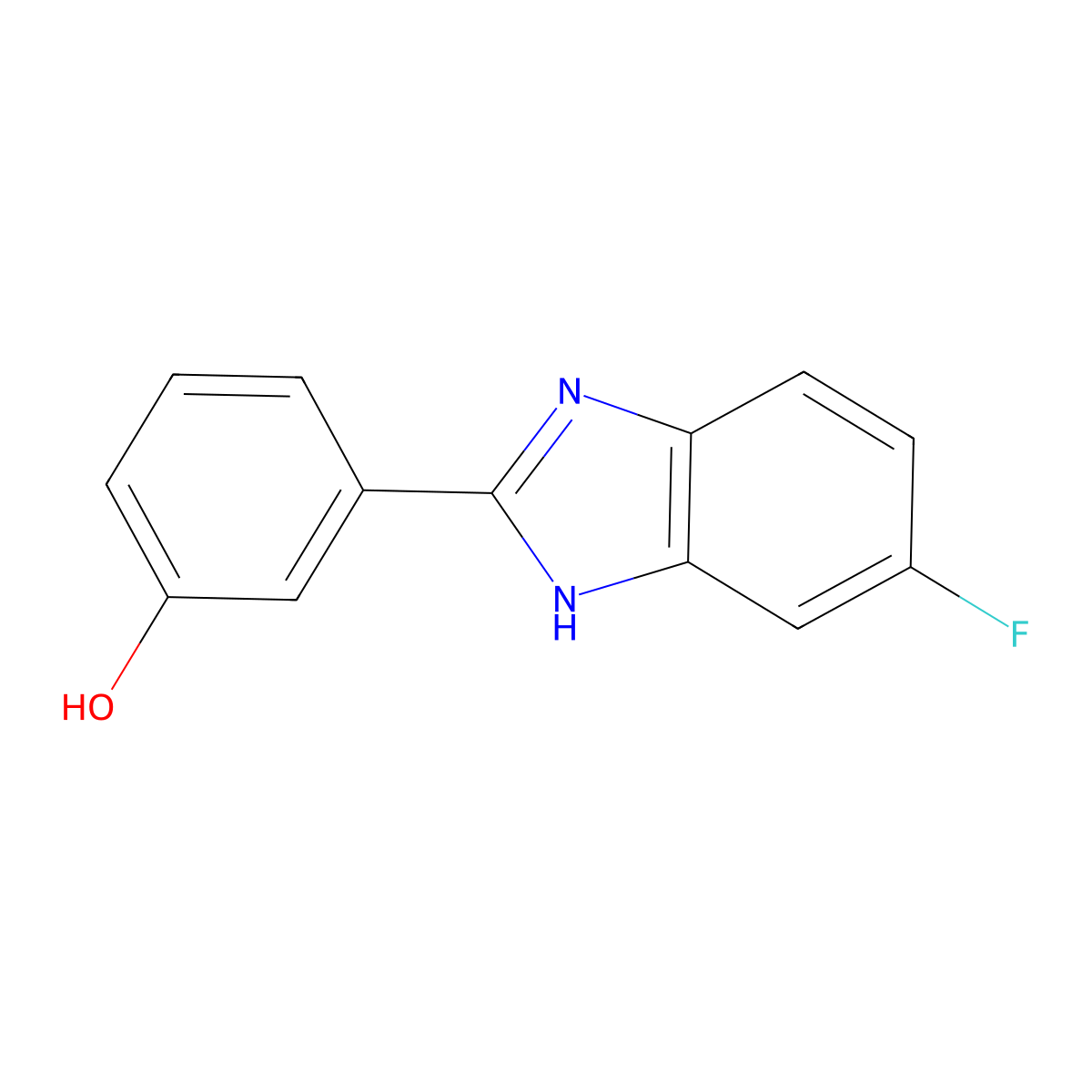 3-(5-fluoro-1H-1,3-benzodiazol-2-yl)phenol molecular structure, CAS 150772-71-7