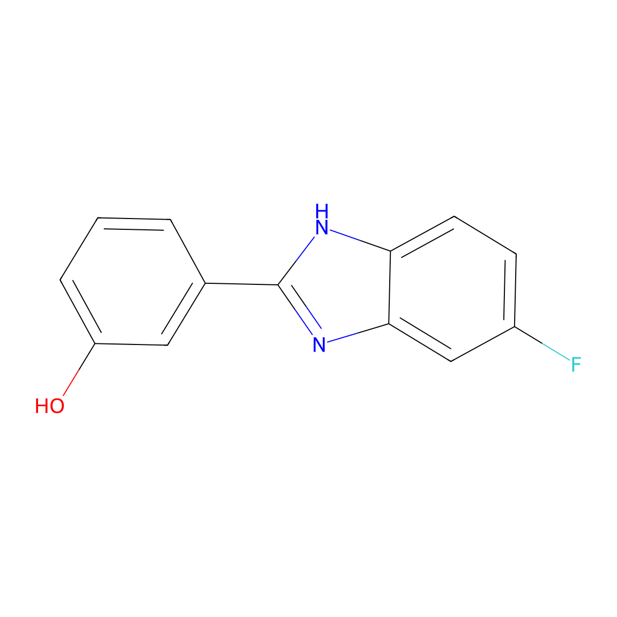 3-(5-fluoro-1H-1,3-benzodiazol-2-yl)phenol molecular structure, CAS 150772-71-7