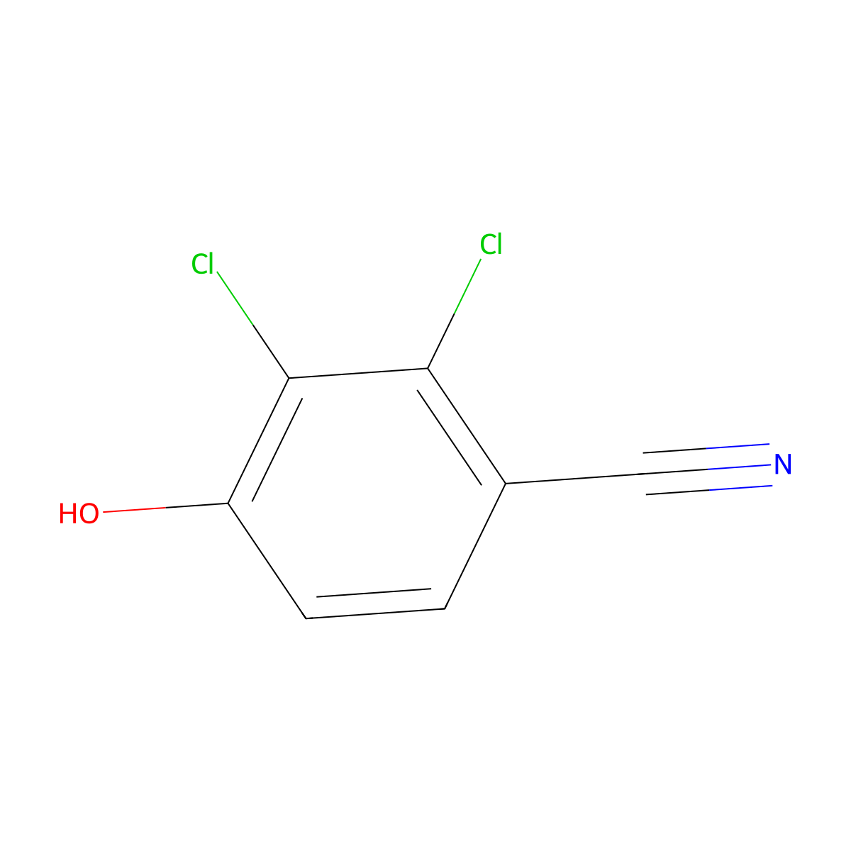 2,3-Dichloro-4-hydroxybenzonitrile molecular structure, CAS 1507732-22-0
