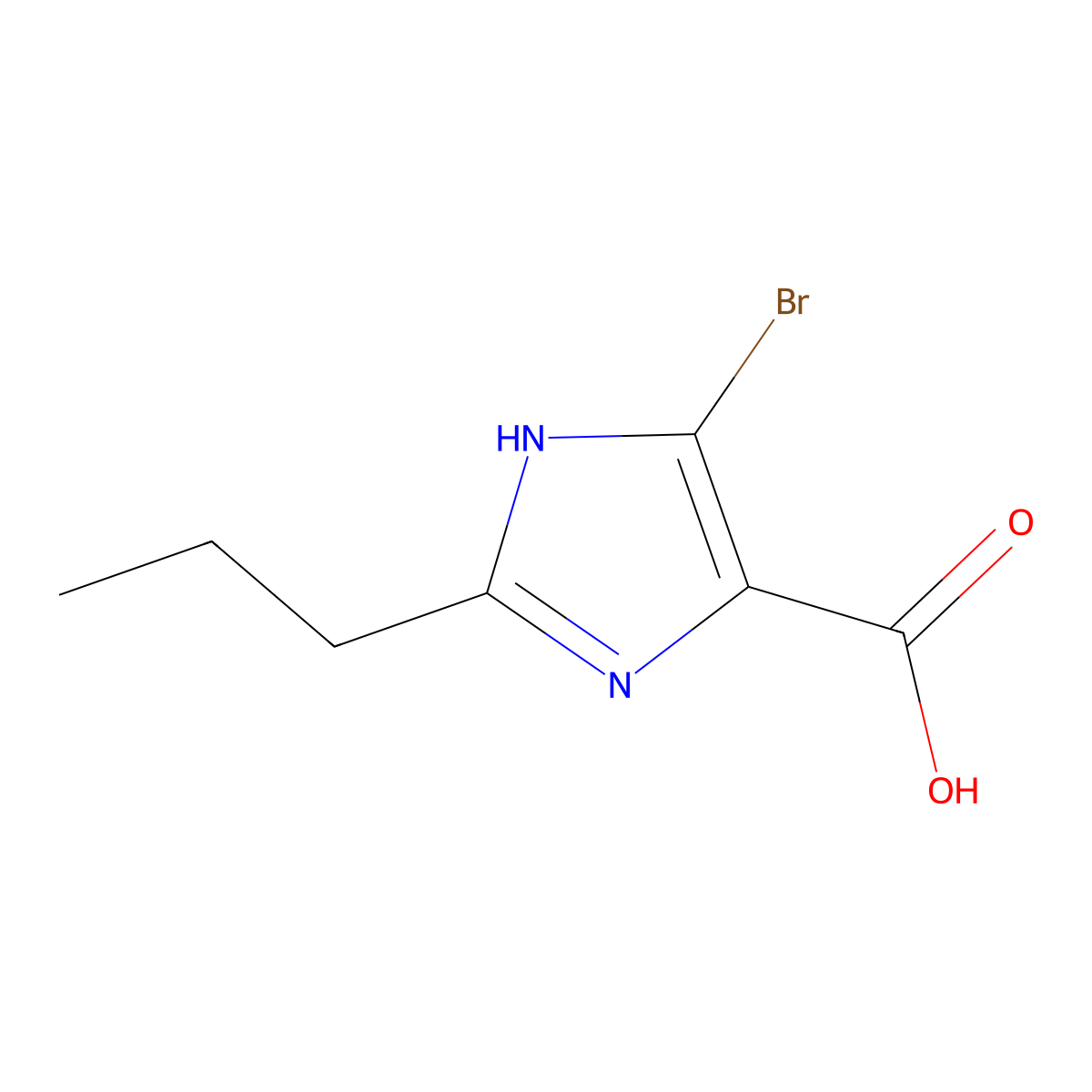 4-Bromo-2-propyl-1H-imidazole-5-carboxylic acid molecular structure, CAS 1507740-32-0