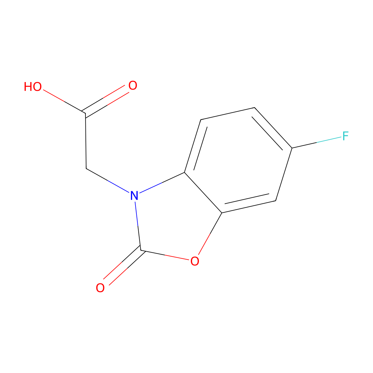 2-(6-Fluoro-2-oxo-2,3-dihydro-1,3-benzoxazol-3-yl)acetic acid molecular structure, CAS 1507743-68-1