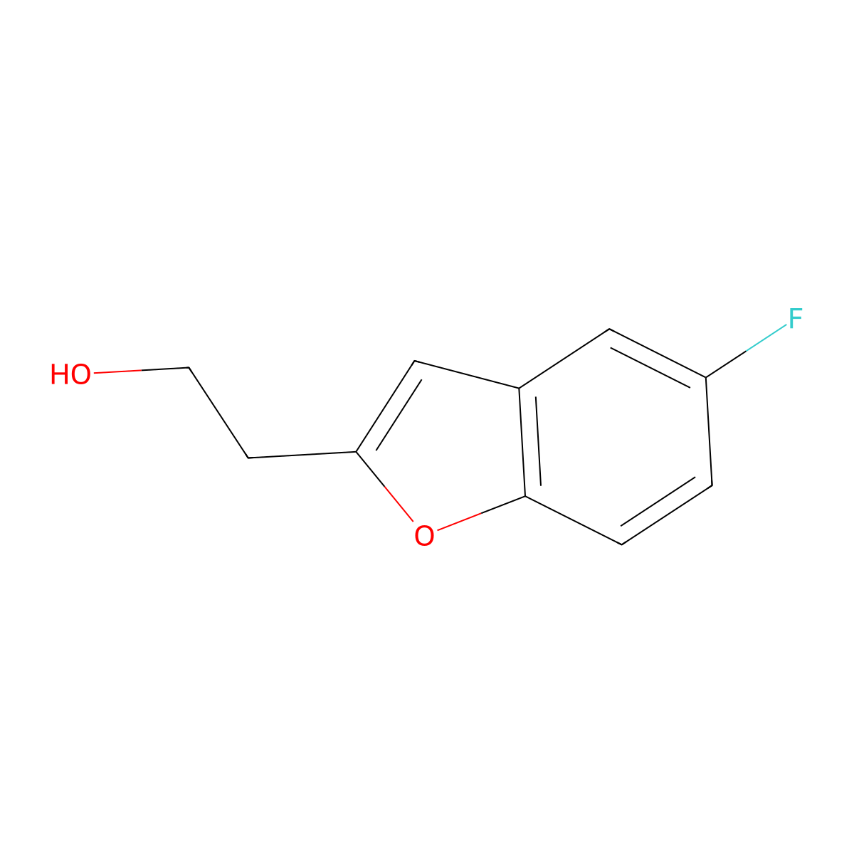 2-(5-Fluoro-1-benzofuran-2-yl)ethan-1-ol molecular structure, CAS 1507748-62-0