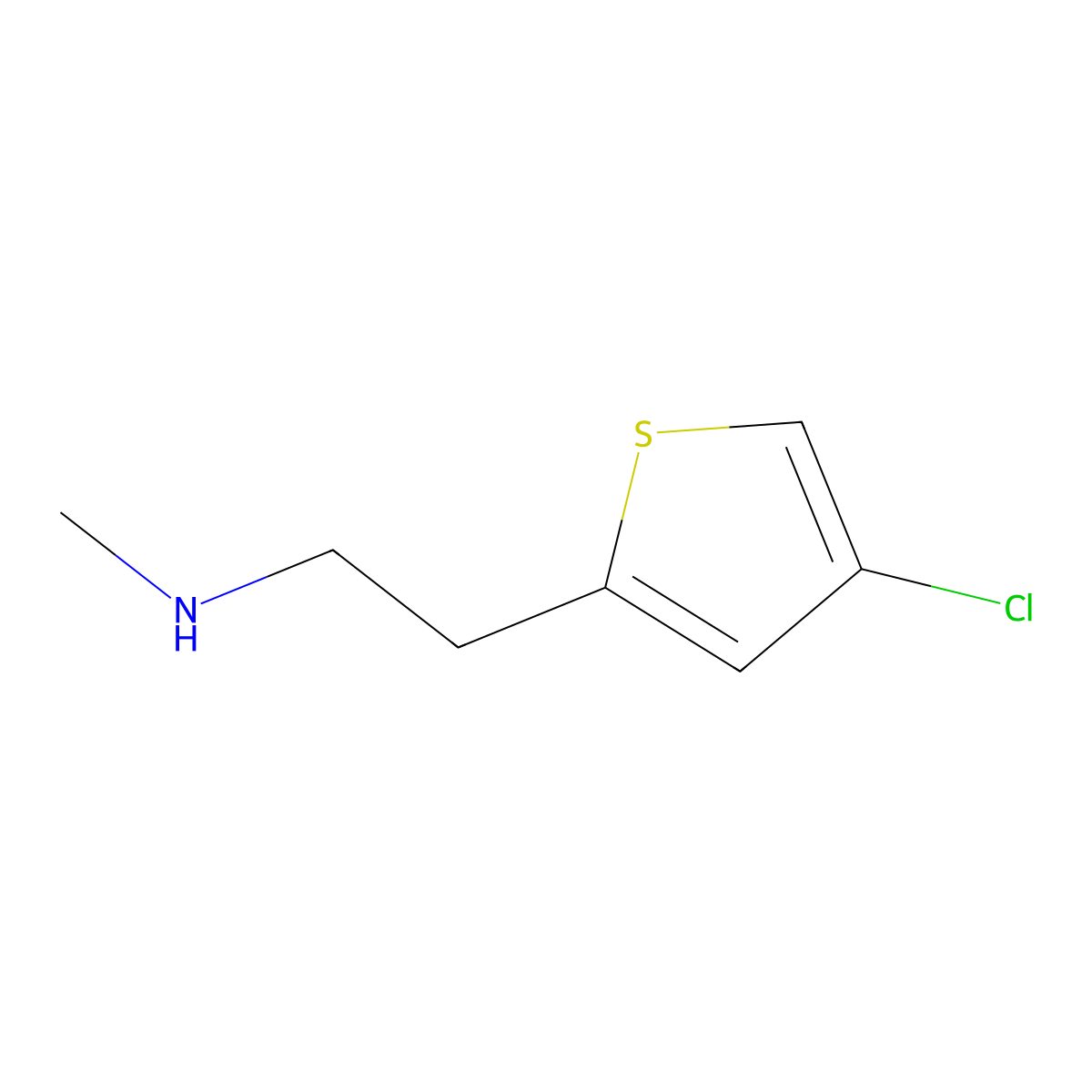 2-(4-Chlorothiophen-2-yl)-N-methylethan-1-amine molecular structure, CAS 1507749-00-9