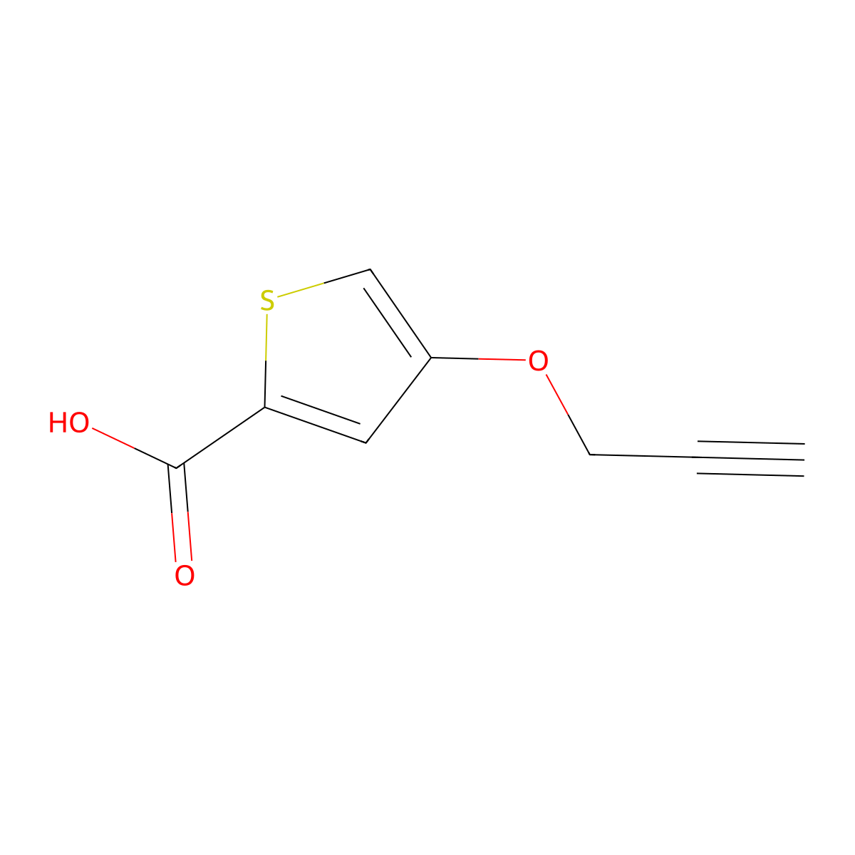 4-(Prop-2-yn-1-yloxy)thiophene-2-carboxylic acid molecular structure, CAS 1507749-83-8