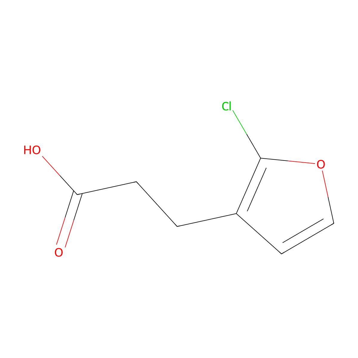 3-(2-Chlorofuran-3-yl)propanoic acid molecular structure, CAS 1507758-86-2
