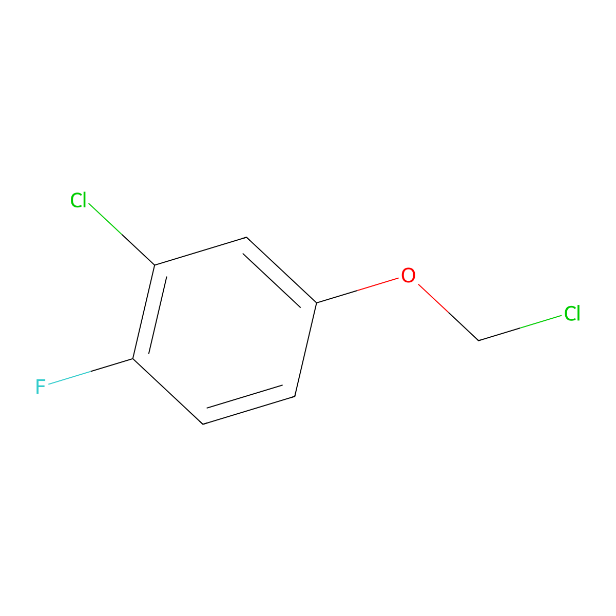 2-Chloro-4-(chloromethoxy)-1-fluorobenzene molecular structure, CAS 1507759-34-3