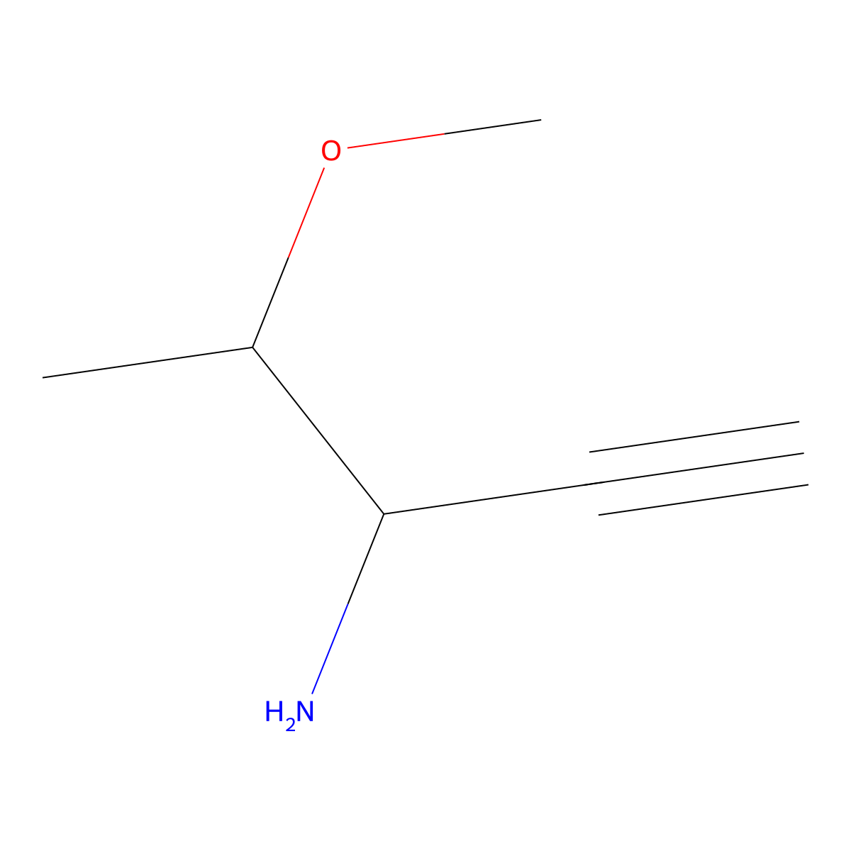 4-Methoxypent-1-yn-3-amine molecular structure, CAS 1507763-59-8