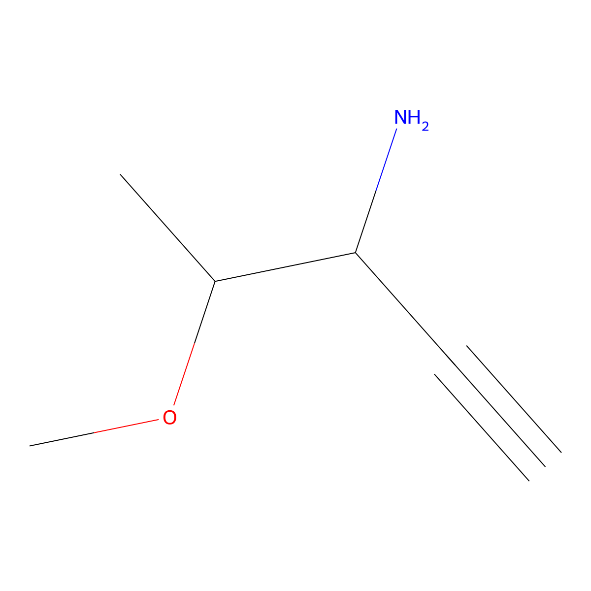4-Methoxypent-1-yn-3-amine molecular structure, CAS 1507763-59-8