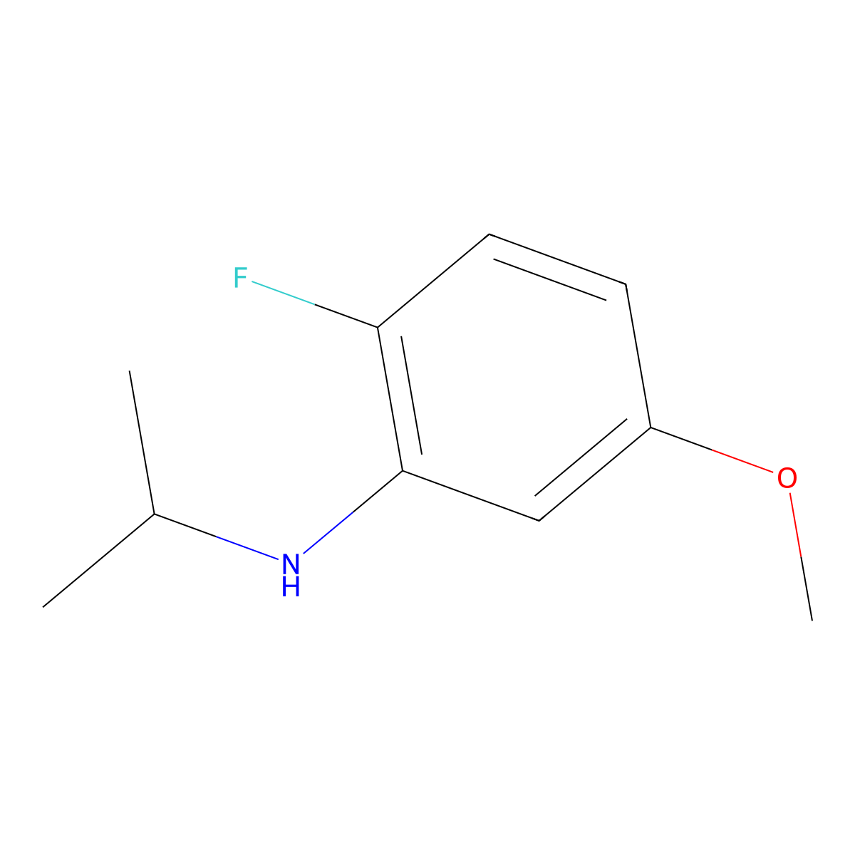 2-fluoro-5-methoxy-N-(propan-2-yl)aniline molecular structure, CAS 1507771-48-3