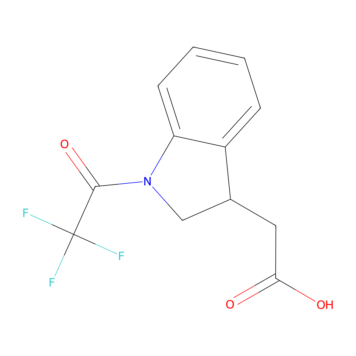 2-[1-(trifluoroacetyl)-2,3-dihydro-1H-indol-3-yl]acetic acid molecular structure, CAS 1507773-38-7