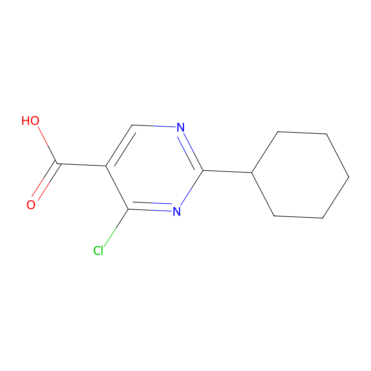 4-Chloro-2-cyclohexylpyrimidine-5-carboxylic acid molecular structure, CAS 1507777-11-8