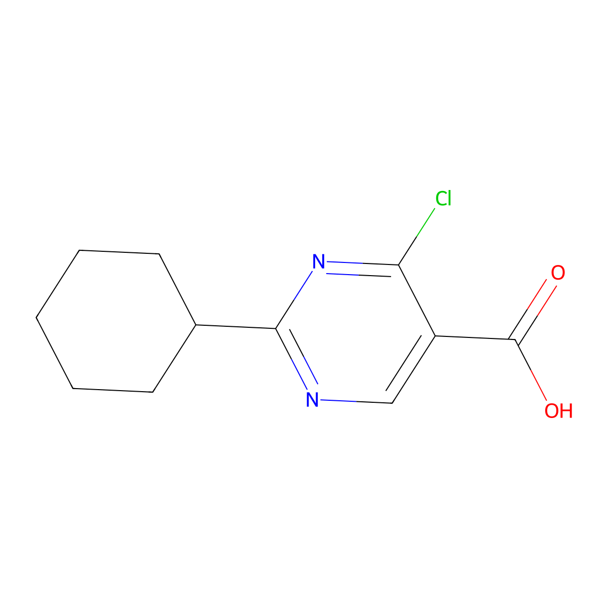 4-Chloro-2-cyclohexylpyrimidine-5-carboxylic acid molecular structure, CAS 1507777-11-8