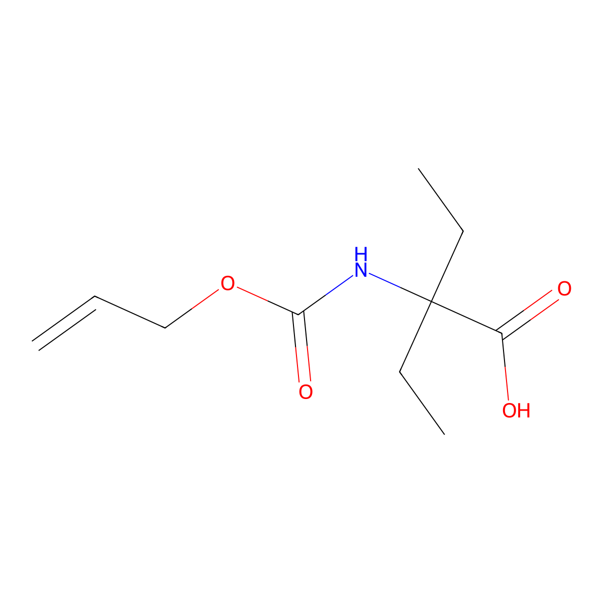 2-Ethyl-2-{[(prop-2-en-1-yloxy)carbonyl]amino}butanoic acid molecular structure, CAS 1507781-82-9
