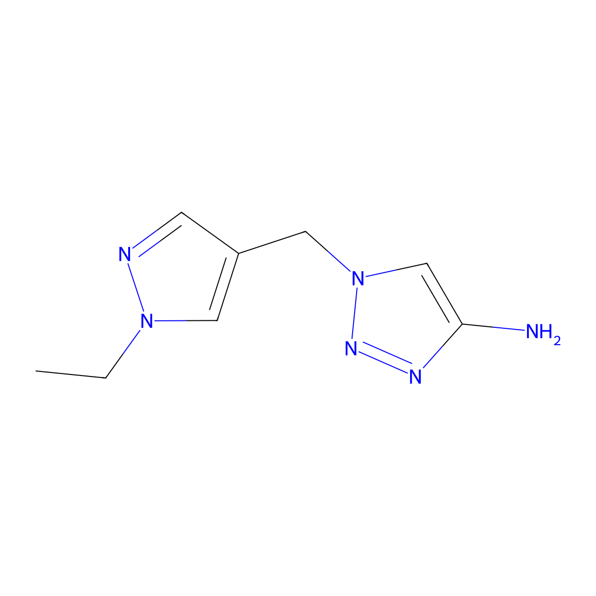 1-[(1-ethyl-1H-pyrazol-4-yl)methyl]-1H-1,2,3-triazol-4-amine molecular structure, CAS 1507794-89-9