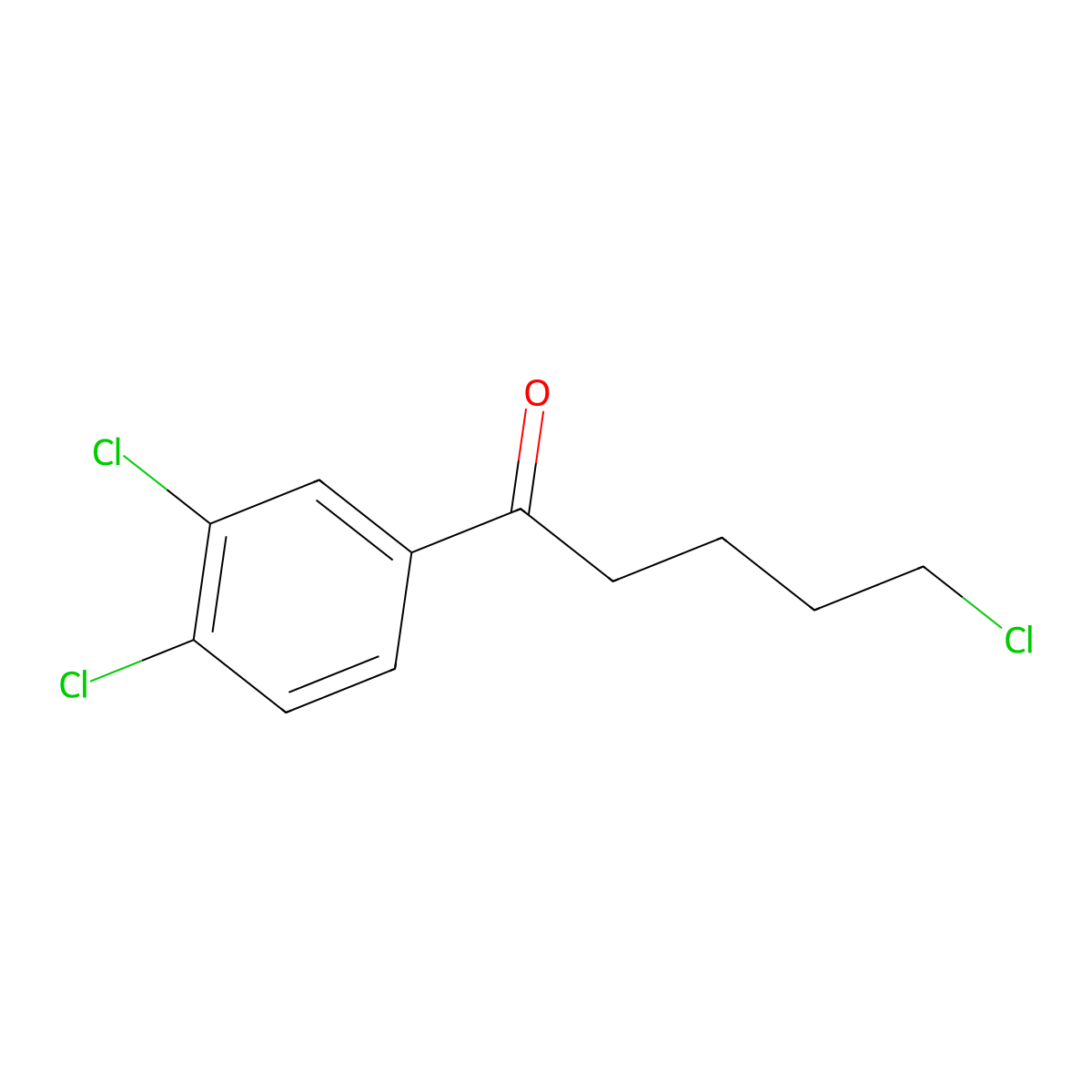 5-Chloro-1-(3,4-dichlorophenyl)-1-oxopentane molecular structure, CAS 150780-71-5