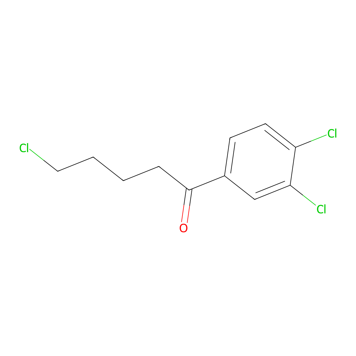 5-Chloro-1-(3,4-dichlorophenyl)-1-oxopentane molecular structure, CAS 150780-71-5
