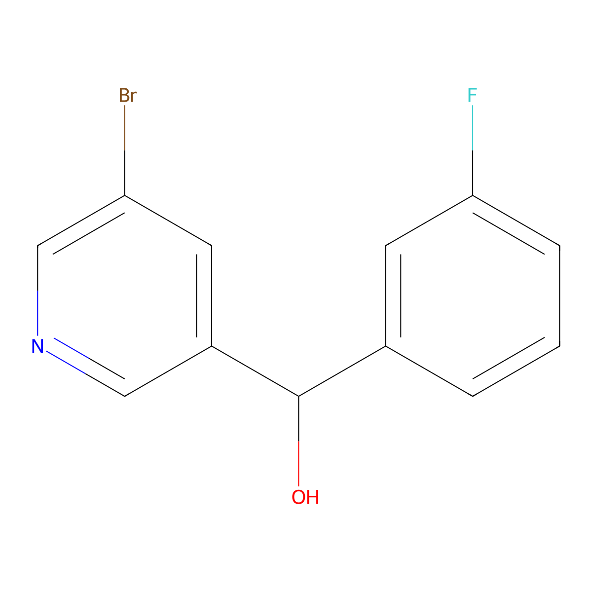 5-Bromo-alpha-(3-fluorophenyl)-3-pyridinemethanol molecular structure, CAS 1507813-37-7