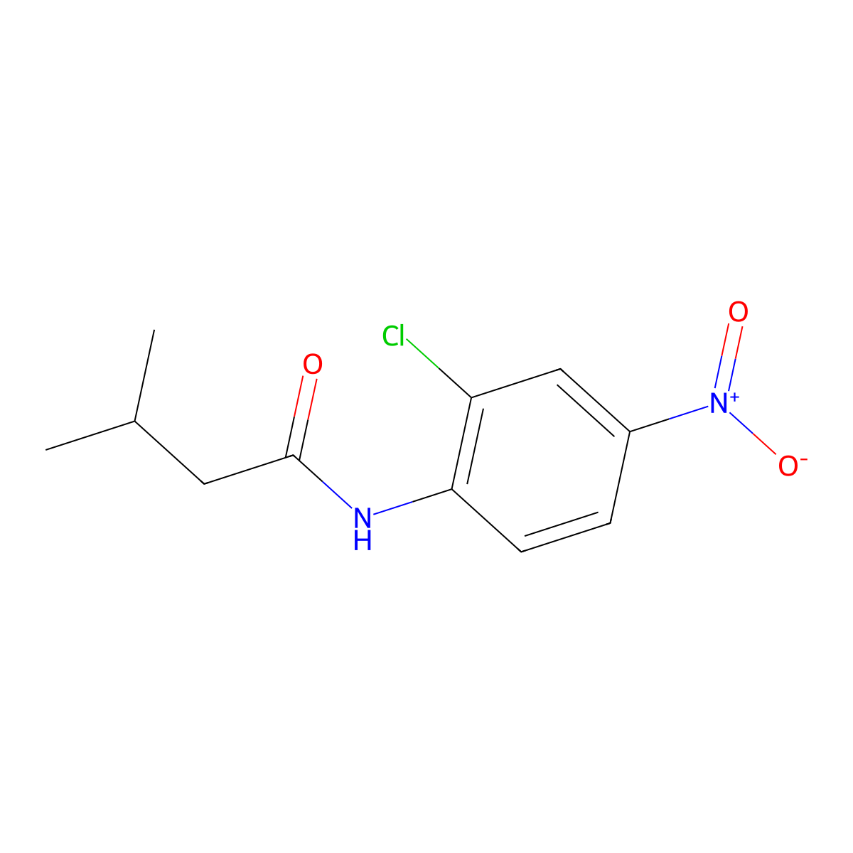 N-(2-chloro-4-nitrophenyl)-3-methylbutanamide molecular structure, CAS 150783-42-9