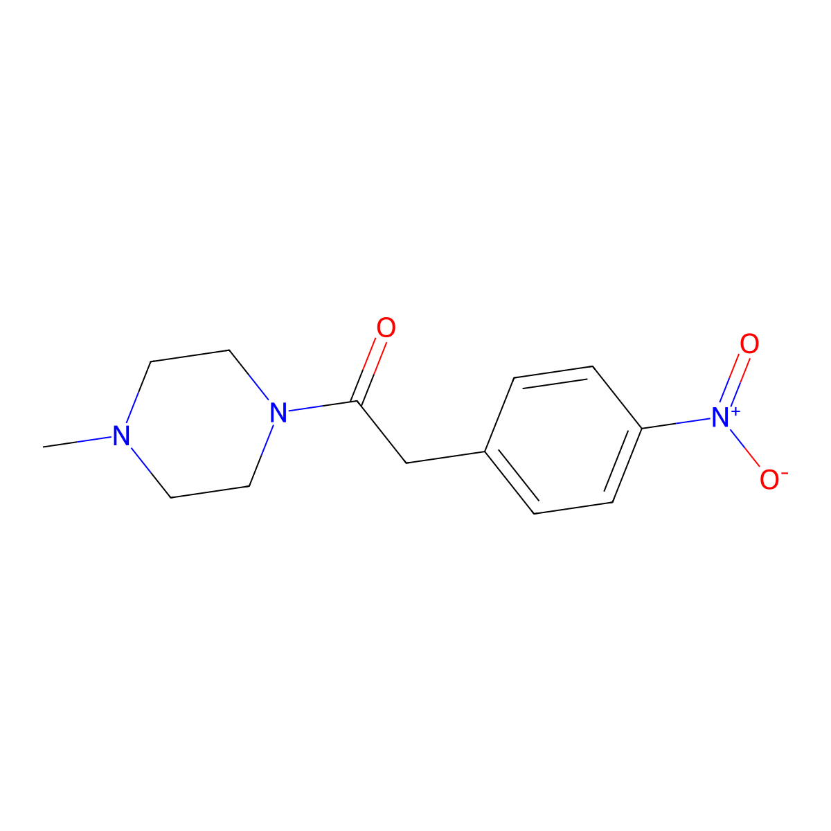 1-(4-Methylpiperazin-1-yl)-2-(4-nitrophenyl)ethanone molecular structure, CAS 150784-49-9