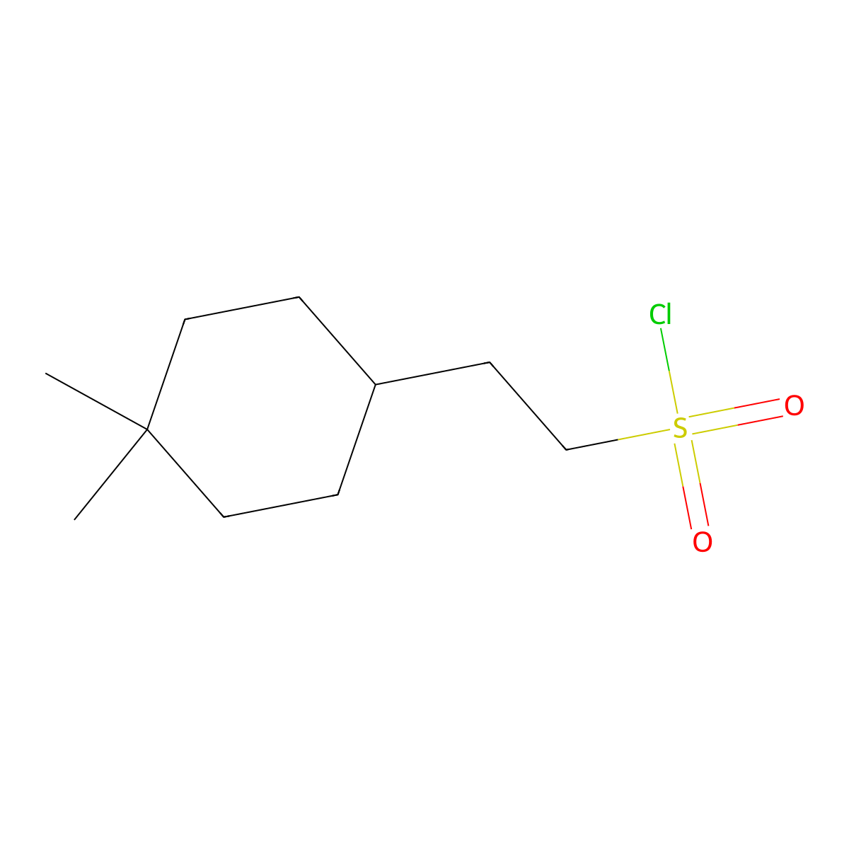 2-(4,4-Dimethylcyclohexyl)ethane-1-sulfonylchloride molecular structure, CAS 1507845-05-7