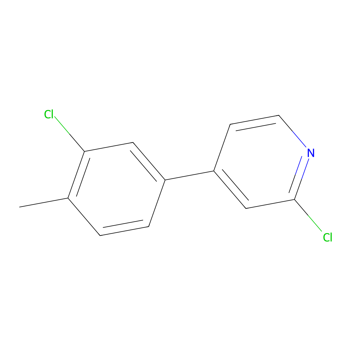 2-Chloro-4-(3-chloro-4-methylphenyl)pyridine molecular structure, CAS 1507845-26-2