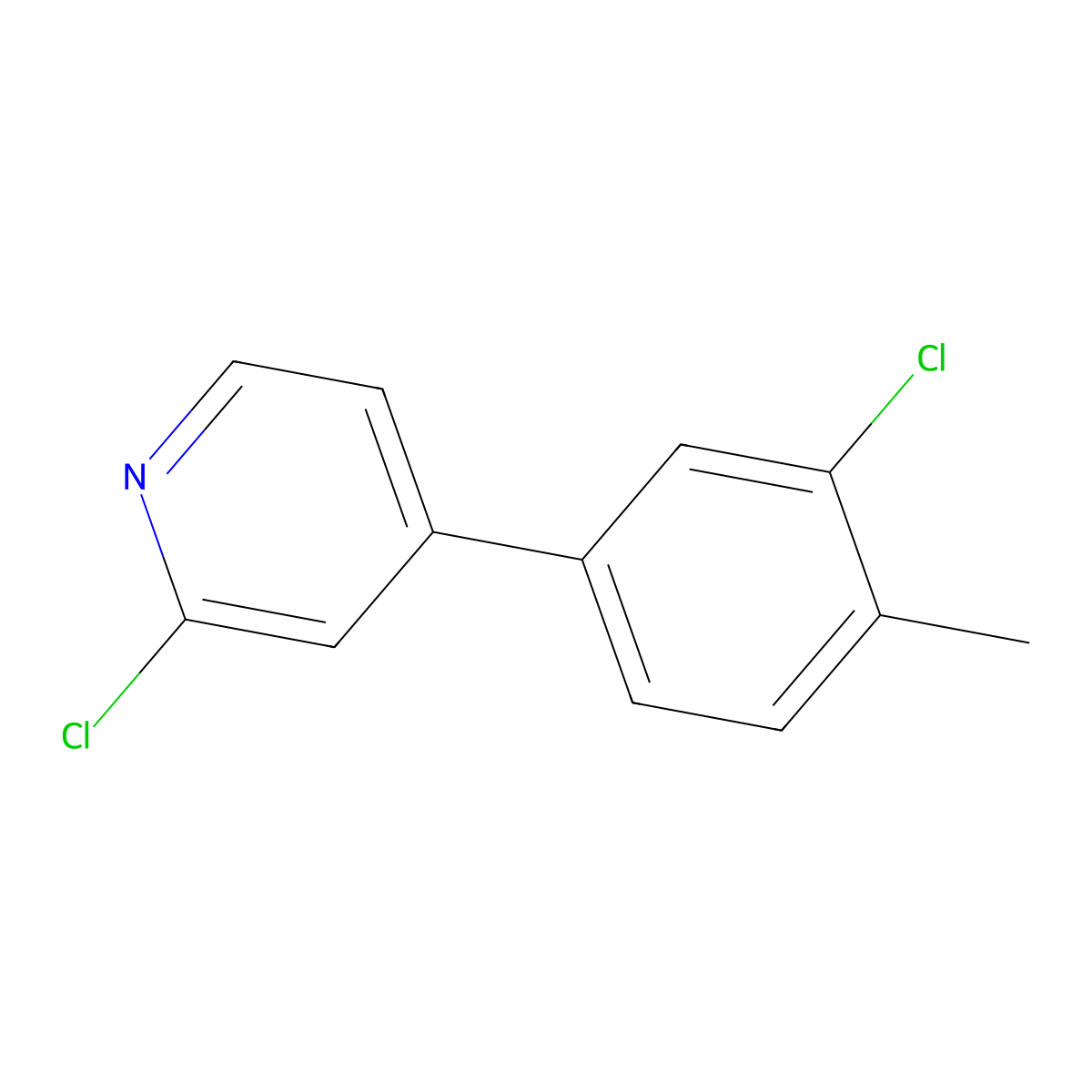 2-Chloro-4-(3-chloro-4-methylphenyl)pyridine molecular structure, CAS 1507845-26-2