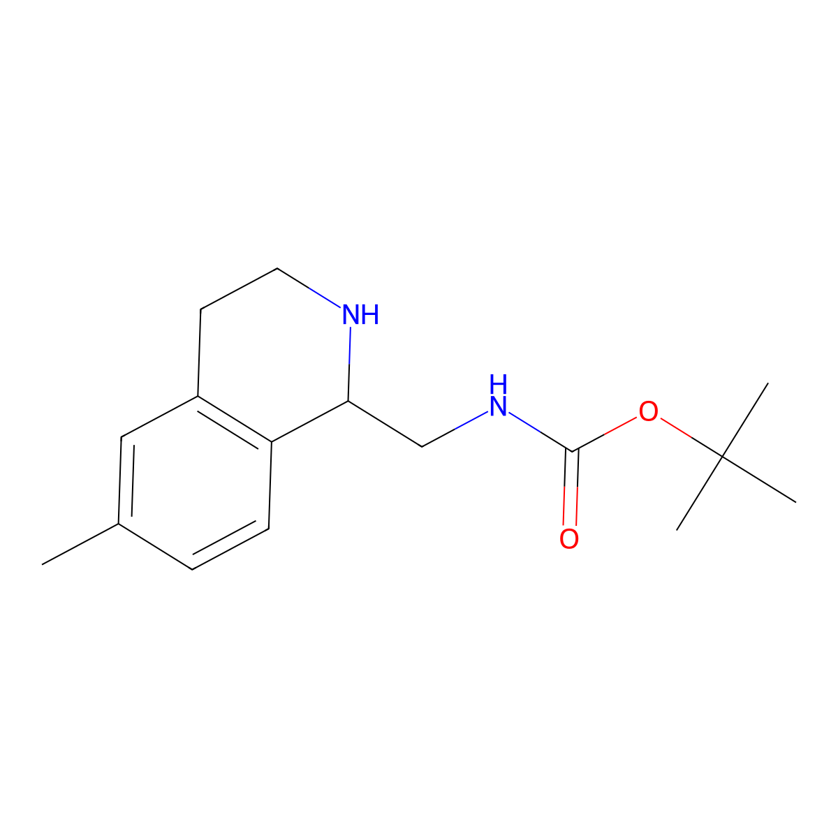 tert-butyl N-[(6-methyl-1,2,3,4-tetrahydroisoquinolin-1-yl)methyl]carbamate molecular structure, CAS 1507850-36-3