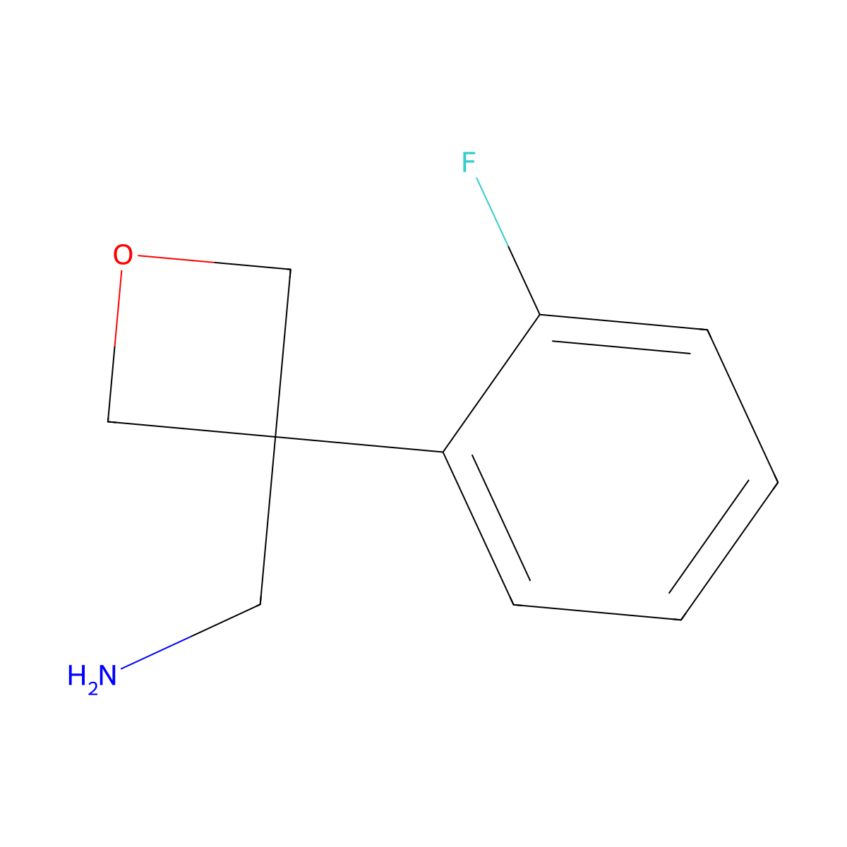 [3-(2-Fluorophenyl)oxetan-3-yl]methanamine molecular structure, CAS 1507868-26-9