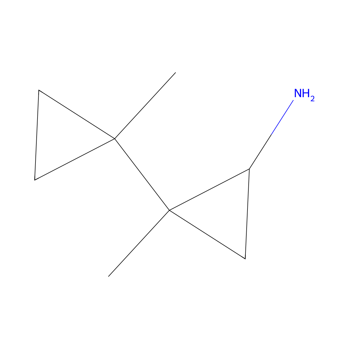 2-Methyl-2-(1-methylcyclopropyl)cyclopropan-1-amine molecular structure, CAS 1507876-47-2