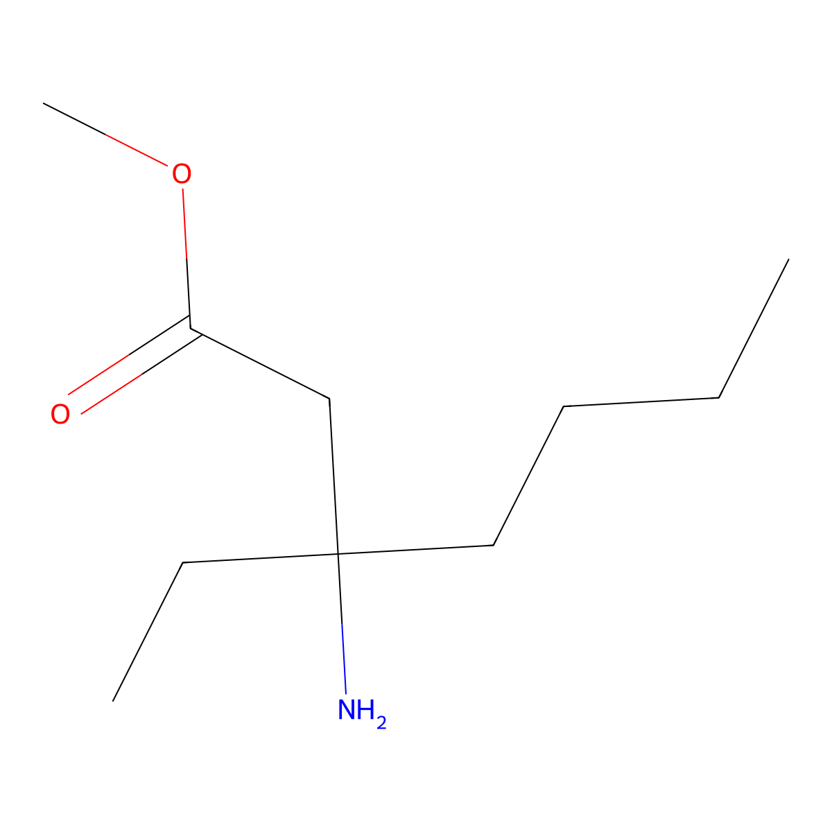 Methyl 3-amino-3-ethylheptanoate molecular structure, CAS 1507885-62-2