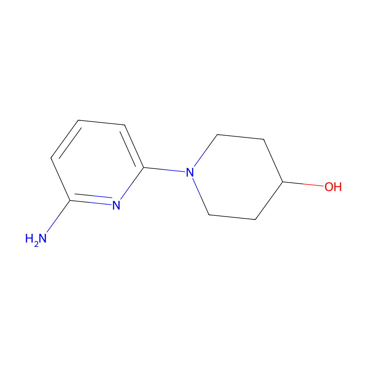 1-(6-Aminopyridin-2-yl)piperidin-4-ol molecular structure, CAS 1507896-72-1