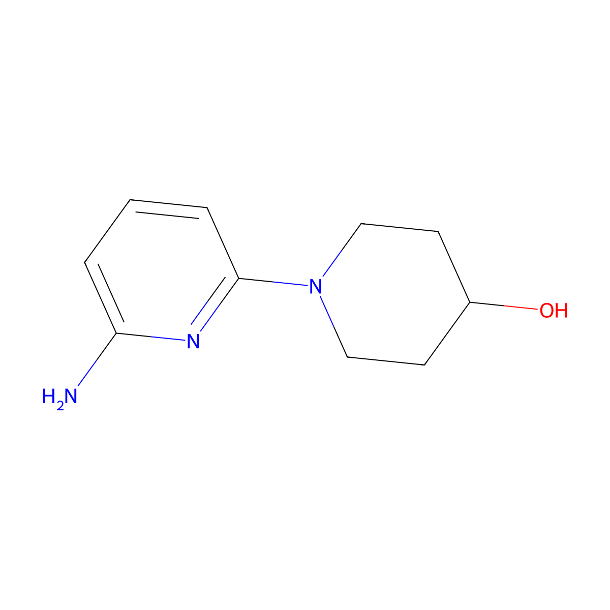 1-(6-Aminopyridin-2-yl)piperidin-4-ol molecular structure, CAS 1507896-72-1