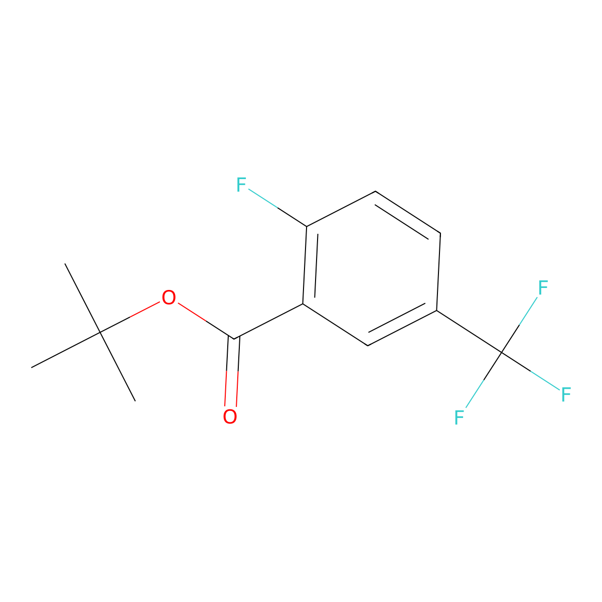 Tert-butyl 2-fluoro-5-(trifluoromethyl)benzoate molecular structure, CAS 1507897-78-0