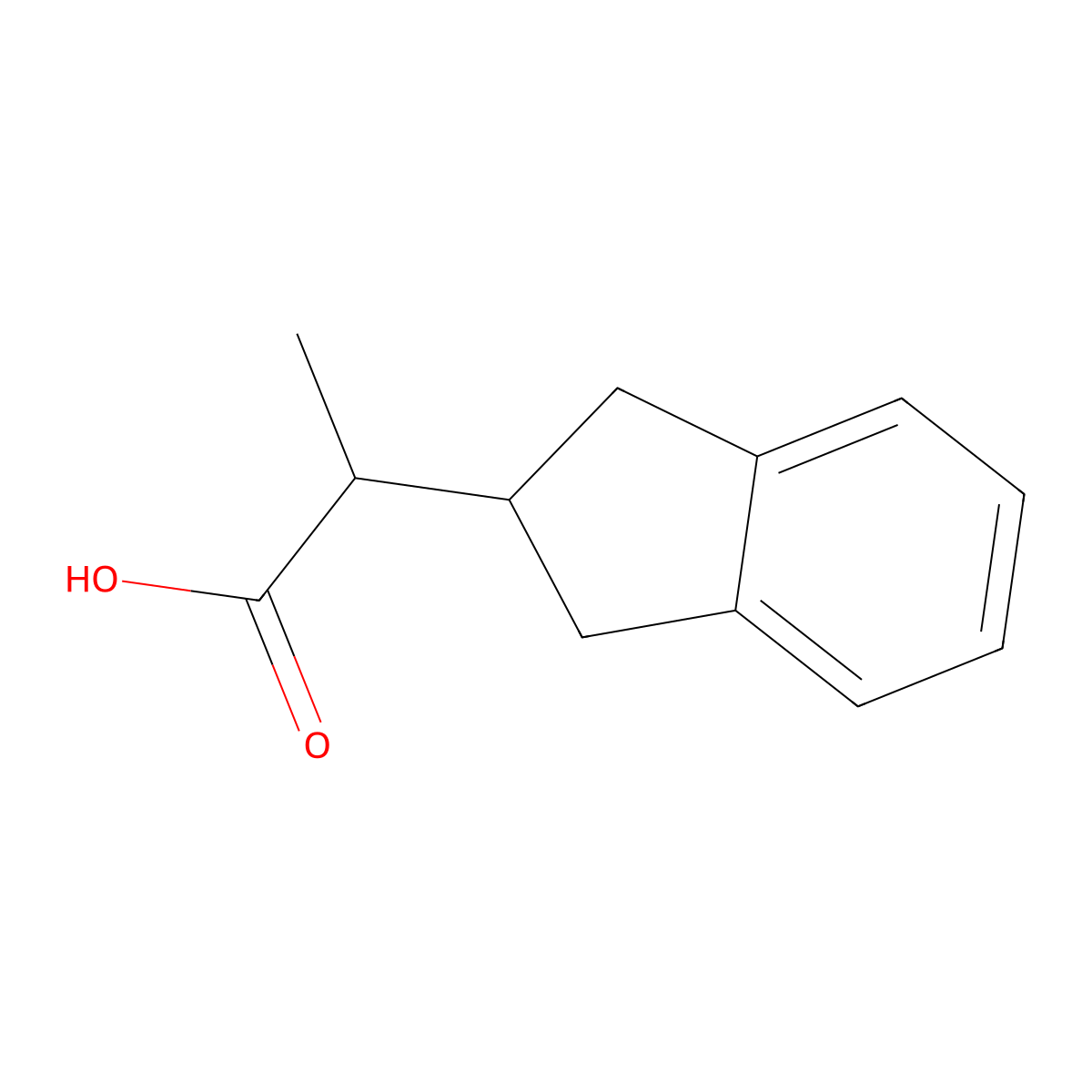 2-(2,3-dihydro-1H-inden-2-yl)propanoic acid molecular structure, CAS 1507898-29-4