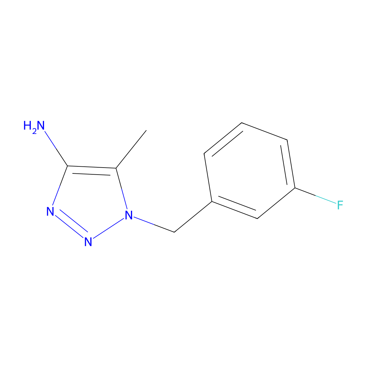1-((3-fluorophenyl)methyl)-5-methyl-1H-1,2,3-triazol-4-amine molecular structure, CAS 1507906-31-1